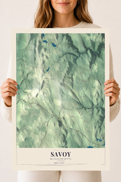 Savoy, Massachusetts map print - 18 x 24 archival matte print