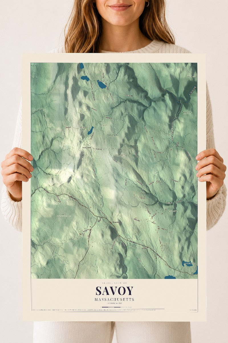 Savoy, Massachusetts map print - 18 x 24 archival matte print