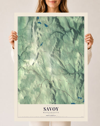 Savoy, Massachusetts map print - 24 x 36 archival matte print
