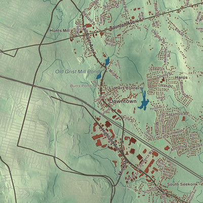 Street and neighborhood detail from the Seekonk, Massachusetts map
