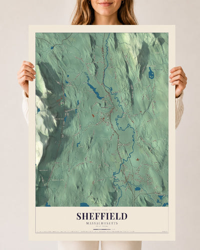 Sheffield, Massachusetts map print - 24 x 36 archival matte print