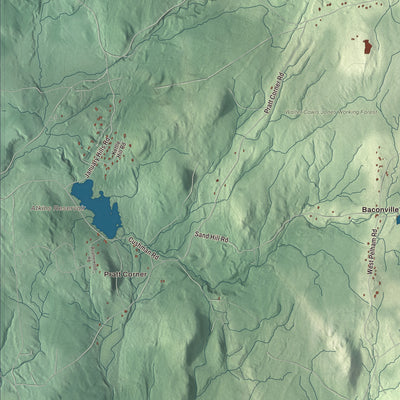 Street and neighborhood detail from the Shutesbury, Massachusetts map