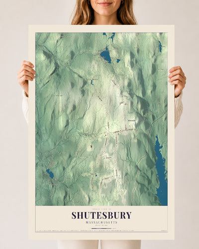 Shutesbury, Massachusetts map print - 24 x 36 archival matte print