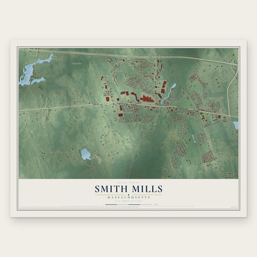 Smith Mills, Massachusetts map print, the full design