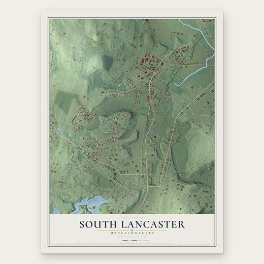 South Lancaster, Massachusetts map print, the full design