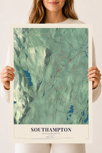 Southampton, Massachusetts map print - 18 x 24 archival matte print