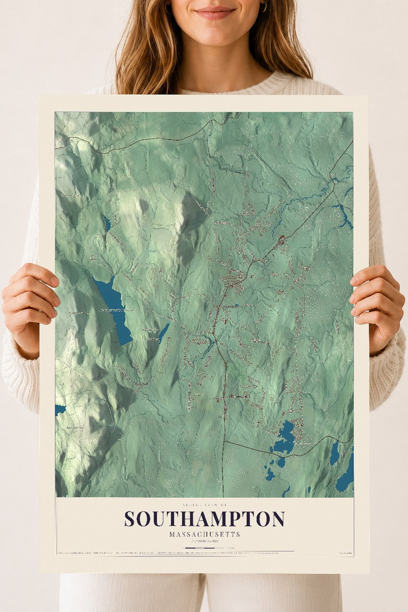 Southampton, Massachusetts map print - 18 x 24 archival matte print