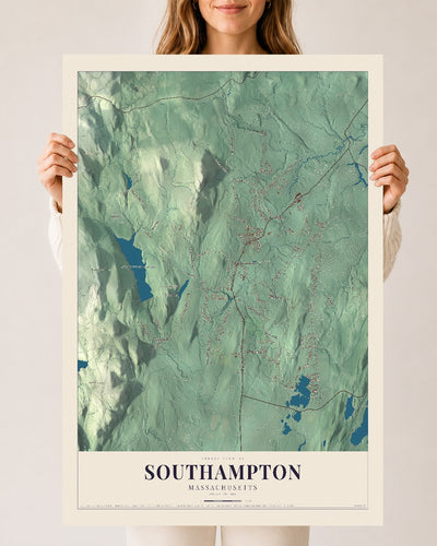 Southampton, Massachusetts map print - 24 x 36 archival matte print