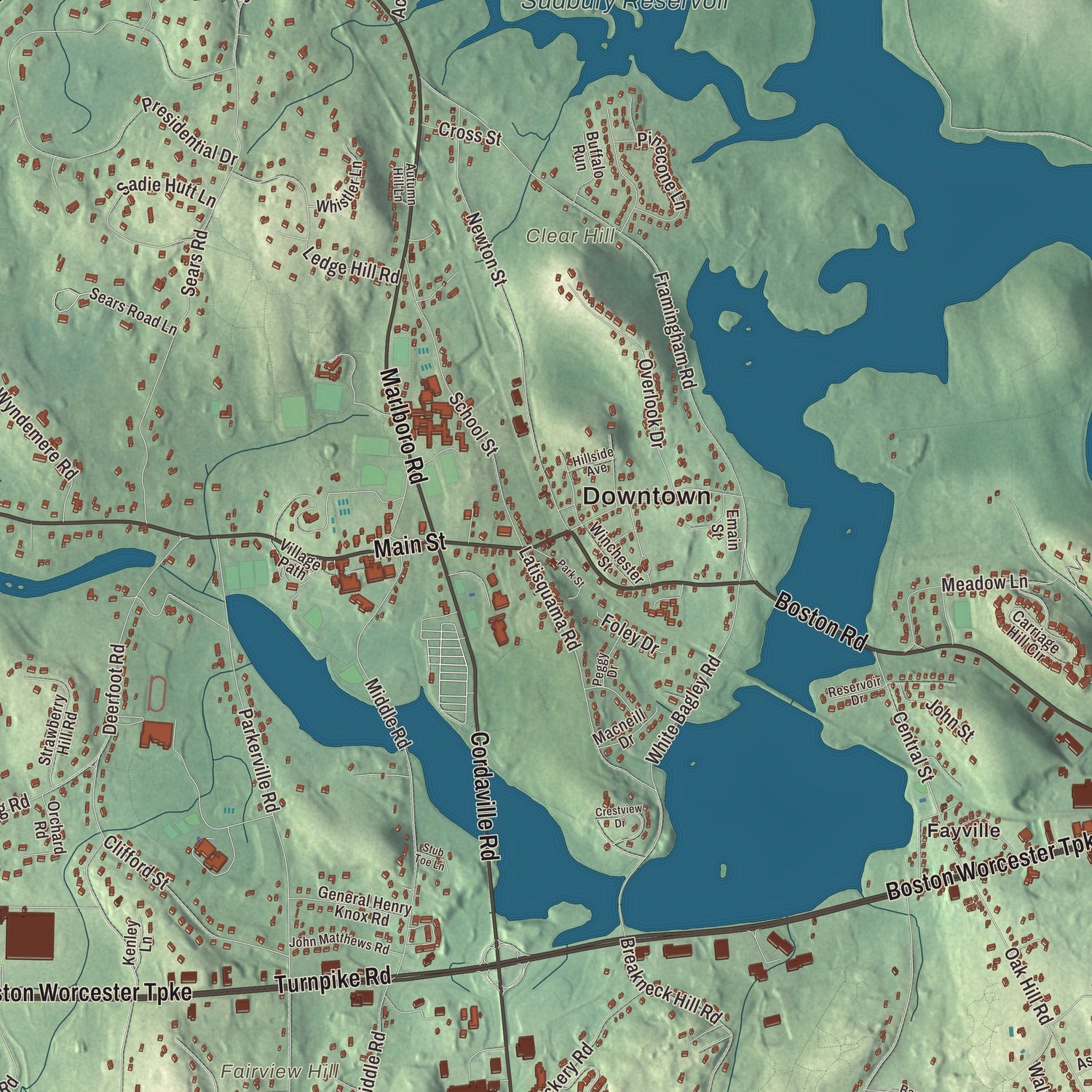 Street and neighborhood detail from the Southborough, Massachusetts map
