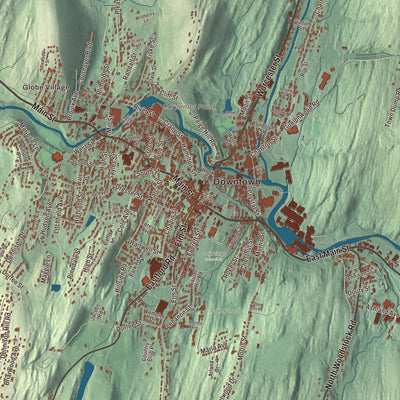 Street and neighborhood detail from the Southbridge, Massachusetts map