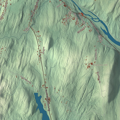 Terrain and local geography detail from the Southbridge, Massachusetts map