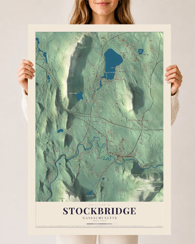 Stockbridge, Massachusetts map print - 24 x 36 archival matte print