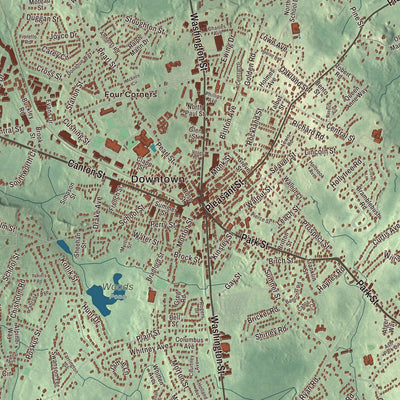 Street and neighborhood detail from the Stoughton, Massachusetts map