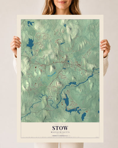 Stow, Massachusetts map print - 24 x 36 archival matte print