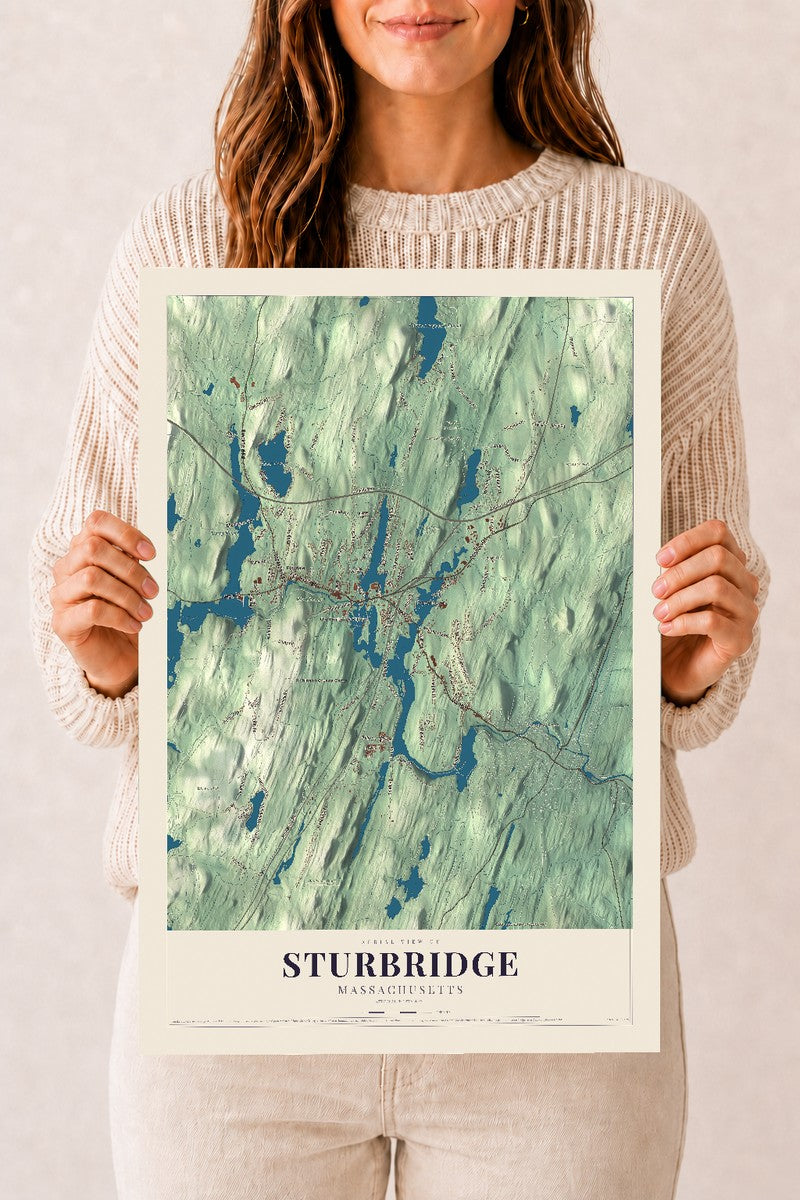 Sturbridge, Massachusetts map print - 12 x 18 archival matte print