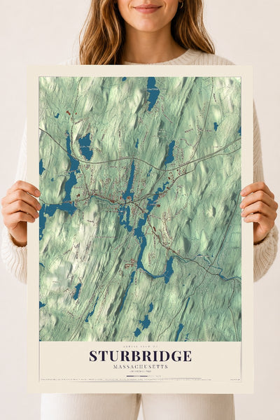 Sturbridge, Massachusetts map print - 18 x 24 archival matte print