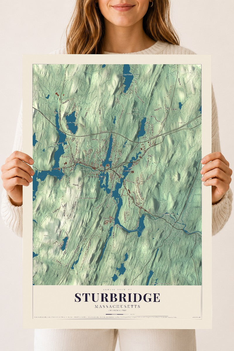 Sturbridge, Massachusetts map print - 18 x 24 archival matte print