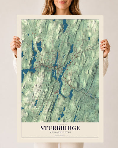 Sturbridge, Massachusetts map print - 24 x 36 archival matte print