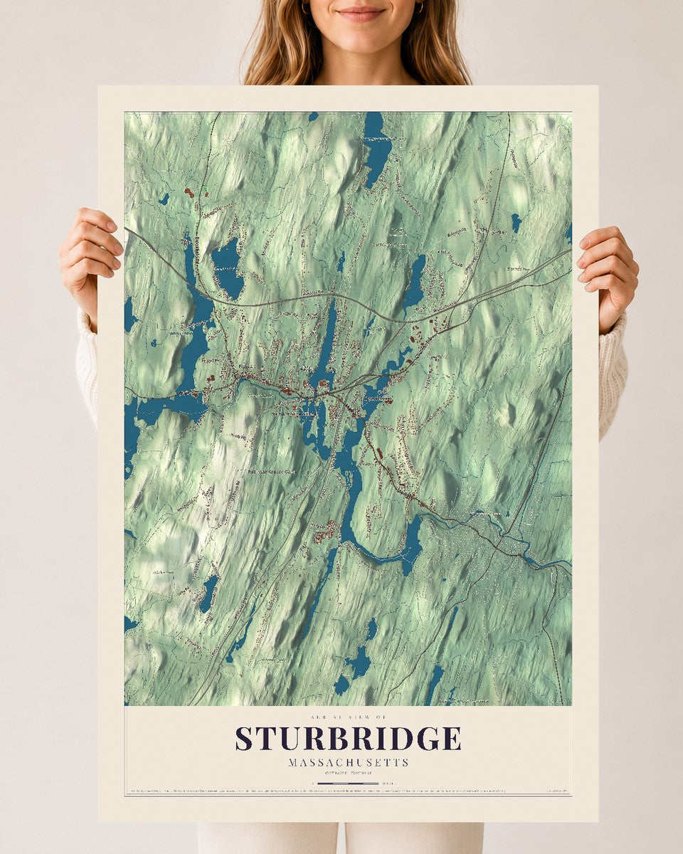 Sturbridge, Massachusetts map print - 24 x 36 archival matte print