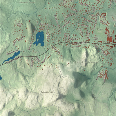 Terrain and local geography detail from the Sudbury, Massachusetts map