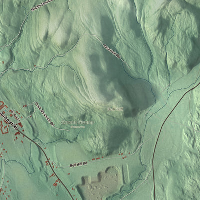 Terrain and local geography detail from the Sunderland, Massachusetts map