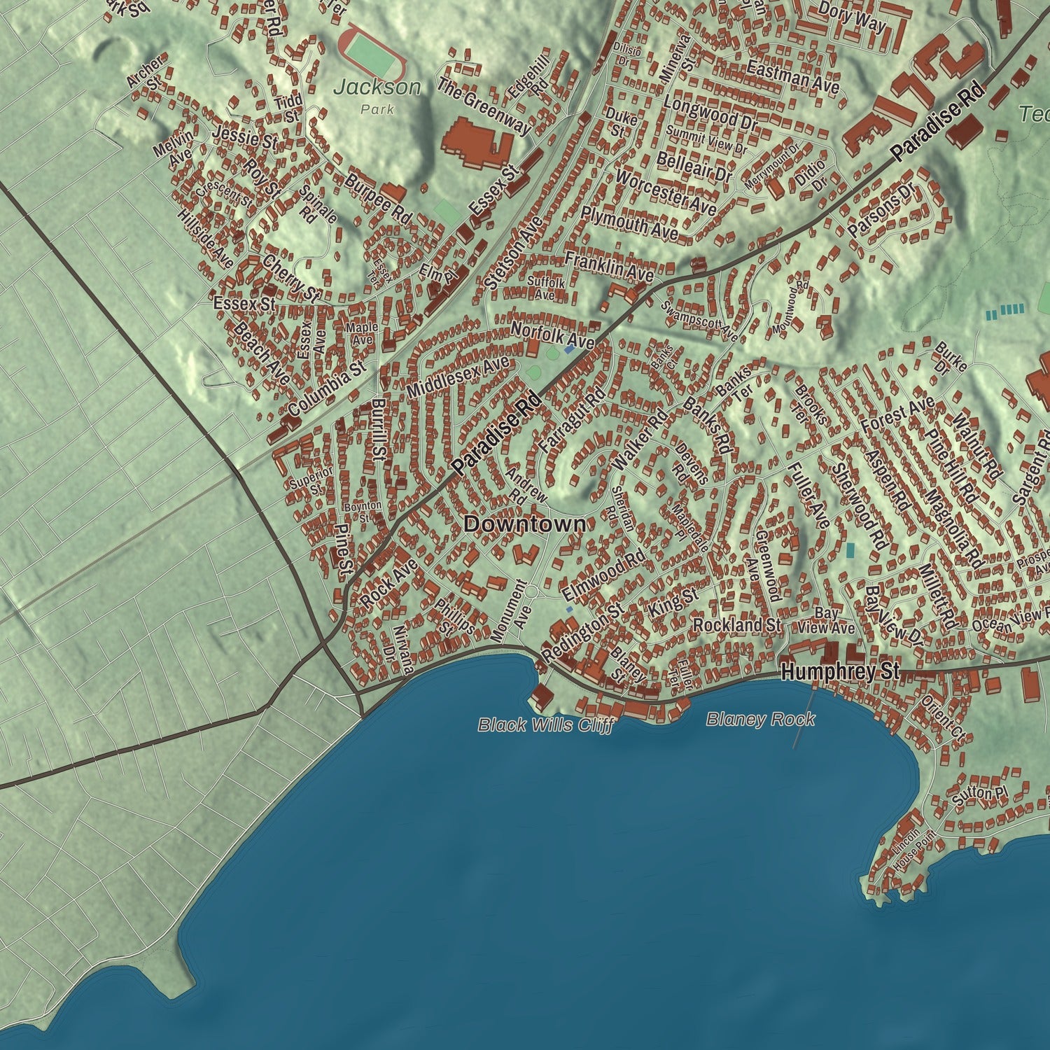 Street and neighborhood detail from the Swampscott, Massachusetts map