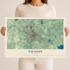 Map of Taunton, Massachusetts, 12 x 18 inch unframed archival matte print