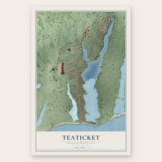 Teaticket, Massachusetts map print, the full design