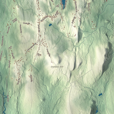 Terrain and local geography detail from the Templeton, Massachusetts map