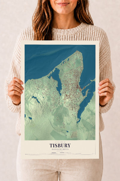 Tisbury, Massachusetts map print - 12 x 18 archival matte print