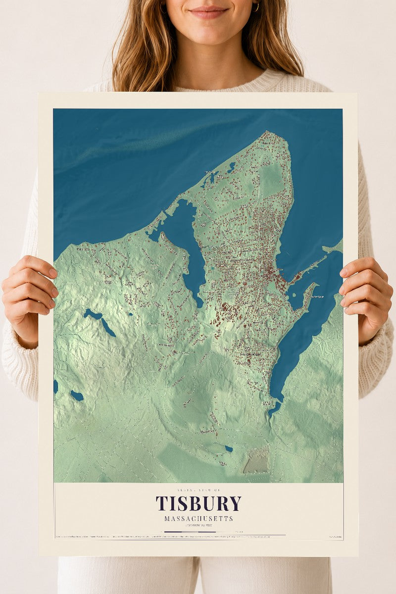 Tisbury, Massachusetts map print - 18 x 24 archival matte print