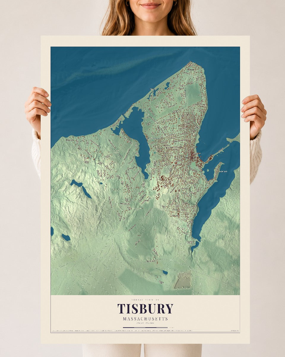 Tisbury, Massachusetts map print - 24 x 36 archival matte print