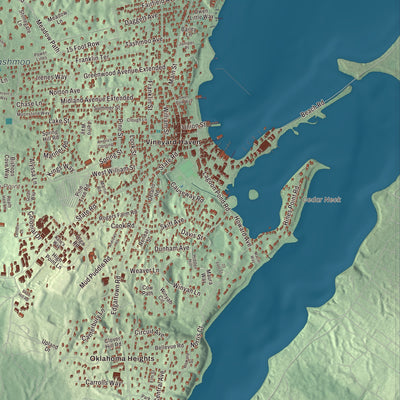 Terrain and local geography detail from the Tisbury, Massachusetts map