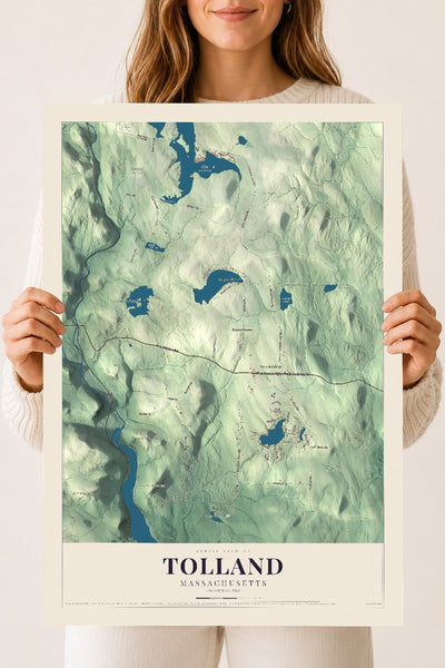 Tolland, Massachusetts map print - 18 x 24 archival matte print