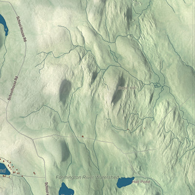 Terrain and local geography detail from the Tolland, Massachusetts map