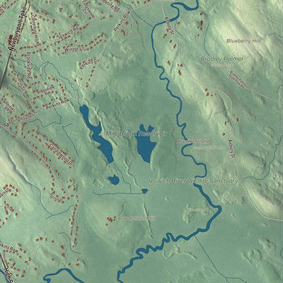 Terrain and local geography detail from the Topsfield, Massachusetts map