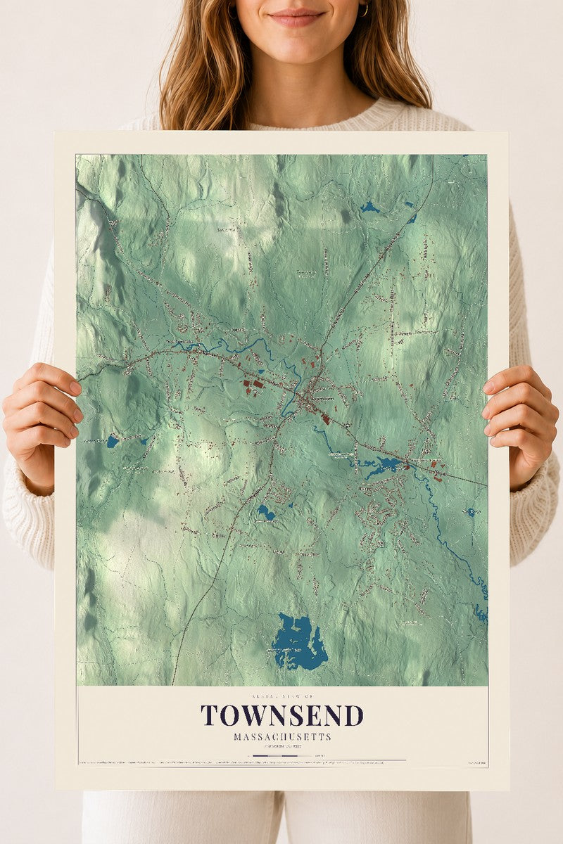 Townsend, Massachusetts map print - 18 x 24 archival matte print