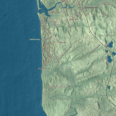 Terrain and local geography detail from the Truro, Massachusetts map