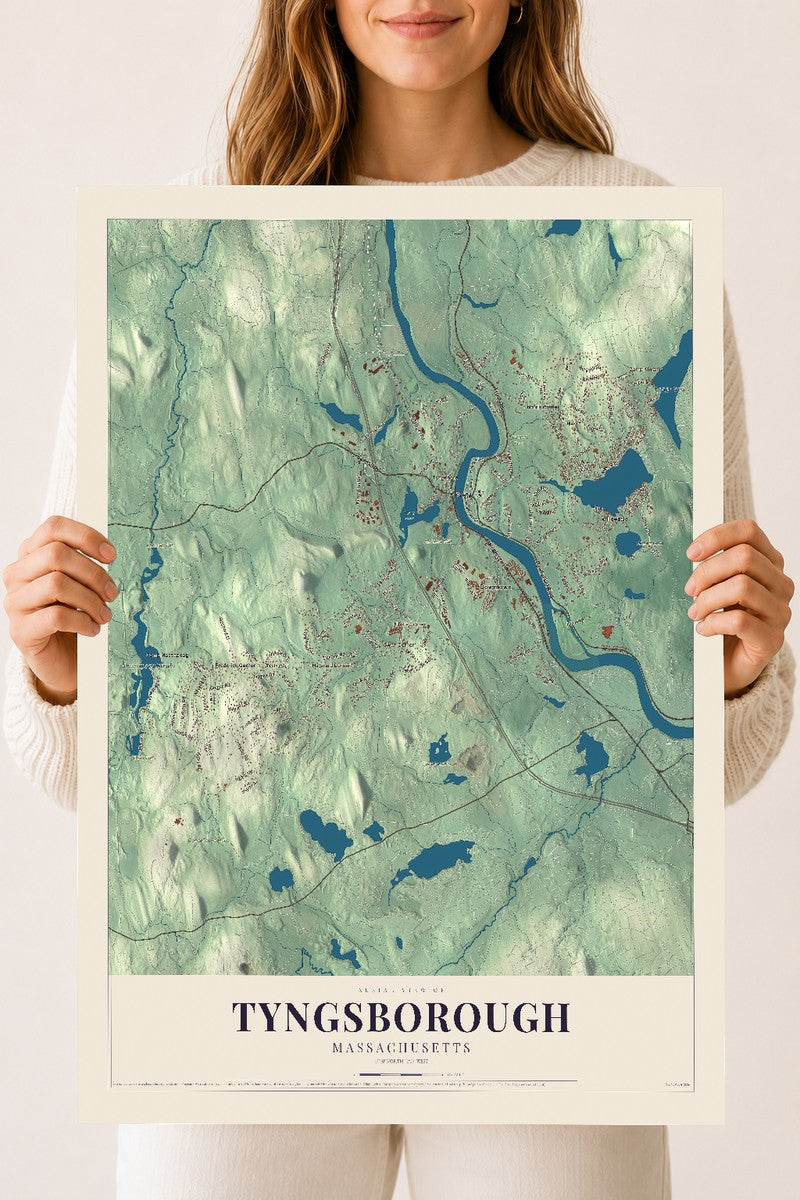 Tyngsborough, Massachusetts map print - 18 x 24 archival matte print