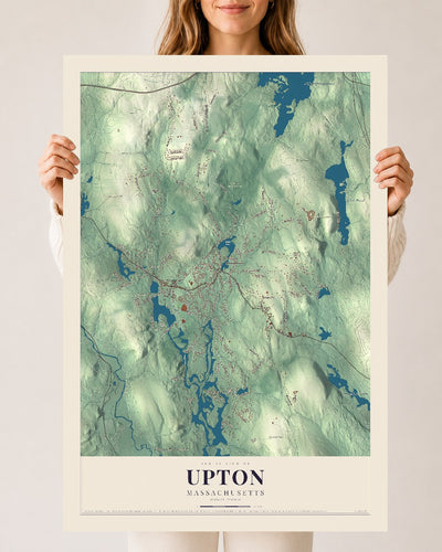 Upton, Massachusetts map print - 24 x 36 archival matte print