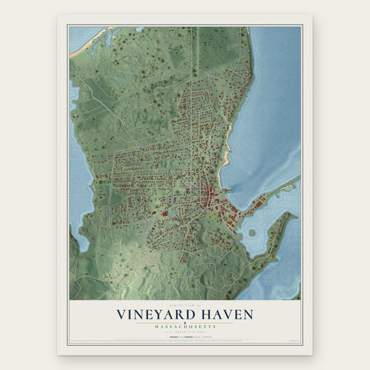 Vineyard Haven, Massachusetts map print, the full design