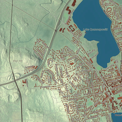 Terrain and local geography detail from the Wakefield, Massachusetts map