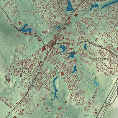 Street and neighborhood detail from the Walpole, Massachusetts map
