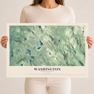 Washington, Massachusetts map print - 12 x 18 archival matte print