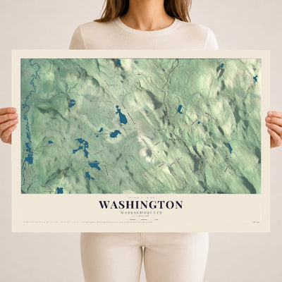 Washington, Massachusetts map print - 18 x 24 archival matte print