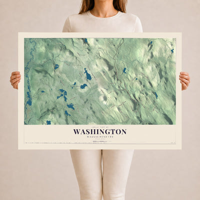 Washington, Massachusetts map print - 24 x 36 archival matte print