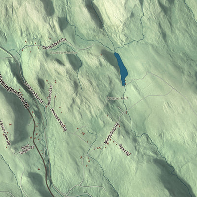 Terrain and local geography detail from the Washington, Massachusetts map
