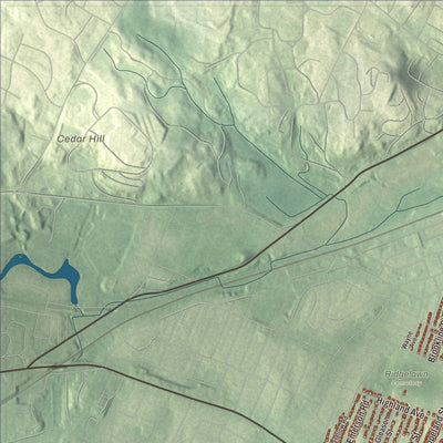 Terrain and local geography detail from the Watertown, Massachusetts map