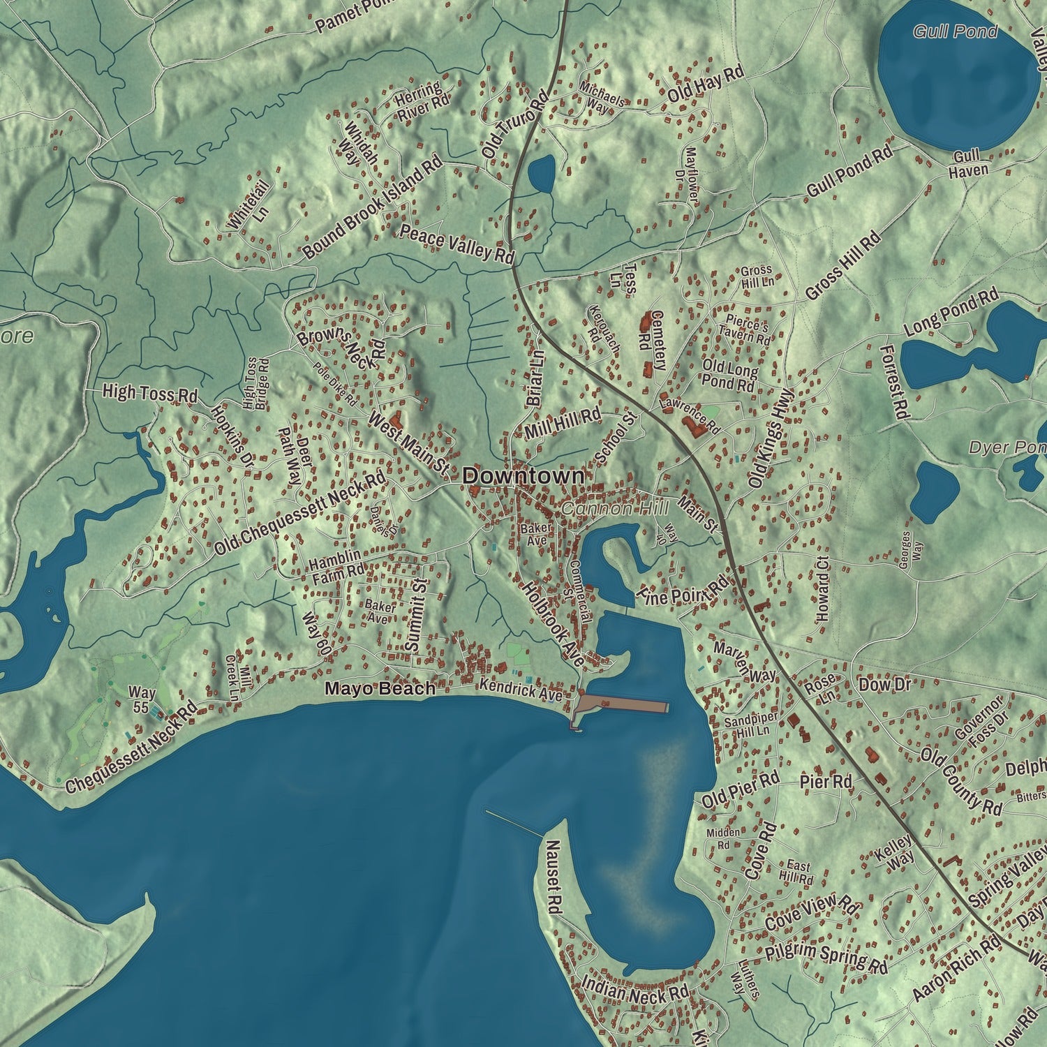 Street and neighborhood detail from the Wellfleet, Massachusetts map