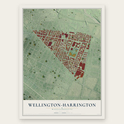 Wellington-Harrington, Massachusetts map print, the full design